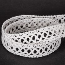 Artikel Baumwoll-Dekoband mit Spitze Weiss 18mm x 10m