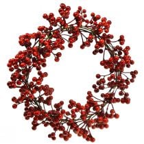 Beerenkranz Rot Kunstpflanzen Rot Weihnachten Ø30cm