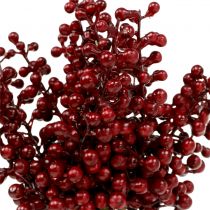 Artikel Roter Beerenpick aus Kunststoff und Bast 23cm, 12 Stück