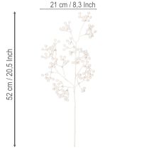 Artikel Künstlicher Beerenzweig Weiss Kunststoff 52cm Weihnachtsdekoration
