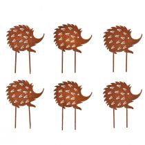 Artikel Beetstecker Igel aus Metall, Rostoptik, 10x8,5 cm, Set mit 6 Stück
