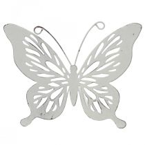 Artikel Beetstecker Metall Schmetterling Weiß 43x10,5x8cm 3St