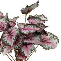 Artikel Künstlicher Begonienbusch Grün Violett 34cm aus Seidenstoff