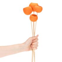Artikel Bell Cup Mix Orange auf Holzstab 15 Stück ca. Ø 3–5,5cm