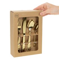 Artikel Besteck-Set aus Edelstahl 16-teilig goldfarben im Karton