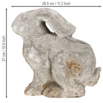 Artikel Beton Hase mit Blumentopf 27 cm Antik Grau Osterdeko