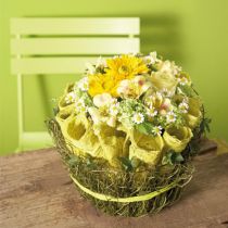 Artikel Nass-Steckschaum mit Schale für Blumen H10cm Ø16cm Braun Grün 2 Stück