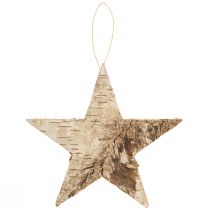 Artikel Birkensterne aus Natur-Birkenrinde zum Hängen, ca. 15 cm, Set mit 6 Stück