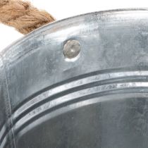 Artikel Metalleimer glänzend mit Seilgriffen Ø16cm, Dekoration oder Bepflanzung