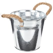 Artikel Metalleimer glänzend mit Seilgriffen Ø16cm, Dekoration oder Bepflanzung