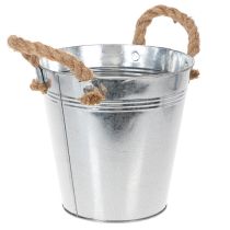Artikel Blecheimer aus verzinktem Stahl mit Seilgriffen Ø18cm Silber für Innen- und Aussenbereich