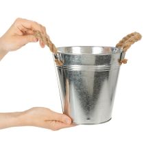 Artikel Blecheimer aus verzinktem Stahl mit Seilgriffen Ø18cm Silber für Innen- und Aussenbereich