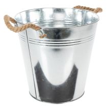 Artikel Blecheimer mit Seilgriffen Silber Ø25cm für Innen- und Aussenbereich