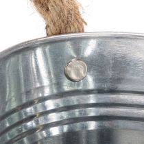 Artikel Blechschale mit Seilgriffen aus Metall 22x13x10cm Silber für Innen- und Aussenbereich
