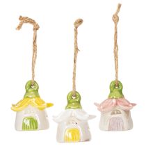 Artikel Hängedekoration Mini-Keramikhäuser 6 cm mehrfarbig 6er-Set