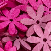 Artikel Deko-Blüten aus Holz 4 cm in Rosa, Pink und Lila, 72 Stück