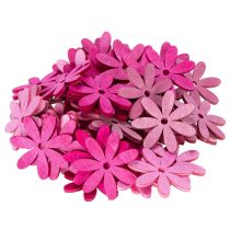 Artikel Deko-Blüten aus Holz 4 cm in Rosa, Pink und Lila, 72 Stück