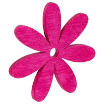 Artikel Deko-Blüten aus Holz 4 cm in Rosa, Pink und Lila, 72 Stück