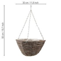 Artikel Blumenampel Blumenschale Holz Natur Grau Ø30cm 2St