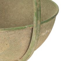 Artikel Hängeampel aus Metall grau-grün, Ø16cm, H38cm, für Garten und Innenbereich