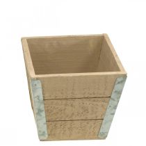 Artikel Blumenkasten Holz Übertopf Shabby Chic Beige 12,5×14,5×14,5cm