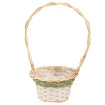 Artikel Blumenkorb-Set aus Holzgeflecht mit Henkel Ø18–26cm Grün Grau Weiss 3-teilig