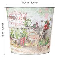 Artikel Blumenkübel Metall 16cm Motiv Fresh Garden 2 Stück für Innen und Aussen