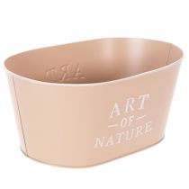 Artikel Blumenschale oval Metall Altrosa 27×18×12,5cm Übertopf für Innen und Aussen