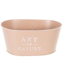 Artikel Blumenschale oval Metall Altrosa 27×18×12,5cm Übertopf für Innen und Aussen