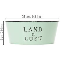 Artikel Blumenschale rund Metall Mint Ø25×10 cm – Pflanzkübel und Übertopf für Innen und Aussen