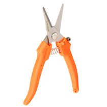 Artikel Blumenschere aus Edelstahl mit orangefarbenem Griff, 19 cm für Floristik und Gartenarbeit