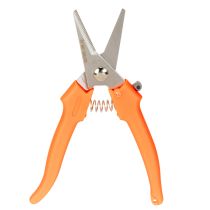 Artikel Blumenschere aus Edelstahl mit orangefarbenem Griff, 19 cm für Floristik und Gartenarbeit