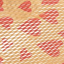 Artikel Nachhaltiges Geschenkpapier aus Recyclingpapier mit Herzdesign, Wabenstruktur, 25 m x 51 cm, Rot-Naturbraun