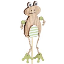 Artikel Blumenstecker Holz Frosch Ei Natur Grün 3,5x7cm 12 St