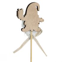 Artikel Blumenstecker Holz Weihnachtswichtel 6x7cm mit Geschenk 12 Stück
