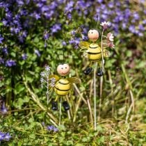 Blumenstecker Biene mit Blume, Metall Deko Frühling Sommer 4St