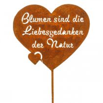 Artikel Blumenstecker Herz mit Spruch Rost Metall Gartendeko 10cm 6 St