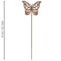Artikel Blumenstecker Schmetterling Metall Rostpatina 10×7cm 3er Set