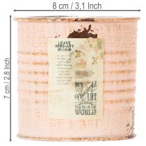 Artikel Metall Blumentopf Deko-Dose Lachs Ø8cm H7.5cm für Kräuter und Blumen