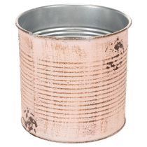 Artikel Blumentopf Metall Lachs Ø15,5cm H15cm mit Vintage-Dekor für Innen- und Aussenbereich