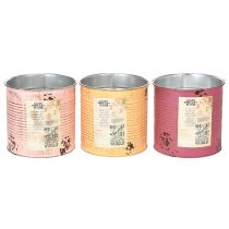 Artikel Blumentopf aus Aluminium im Vintage-Design, 3er-Set, 15 cm hoch, Pastellfarben, für Innenbereich