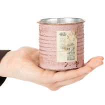 Artikel Blumentopf Deko-Dose rund Altrosa Metall Pflanzdose Ø8cm H7,5cm