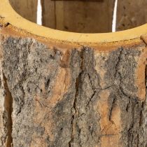 Artikel Blumentopf aus Holz und Rinde, Edelrost-Maus, ca. 24cm hoch, Natur und Rostbraun