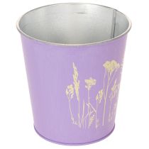 Artikel Blumentopf-Set rund aus Metall 12cm in Pastellfarben mit filigranem Blütenmotiv