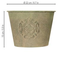 Artikel Blumentopf-Set Metall Grün Vintage Ø22cm–Ø13,5cm, 3 Stück