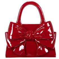 Artikel Deko Vase Handtasche aus Polyresin Rot glänzend 22 cm