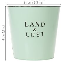 Artikel Blumentopf Metall Vintage Design Mintgrün Ø21,5×H16,5cm Innen- und Aussendekoration