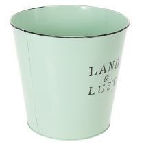 Artikel Blumentopf Metall Vintage Design Mintgrün Ø21,5×H16,5cm Innen- und Aussendekoration