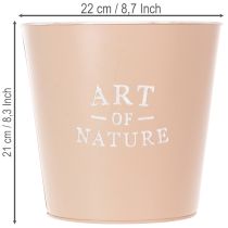 Artikel Blumentopf Zink Übertopf rund Altrosa Ø22cm H21cm für Innenbereich