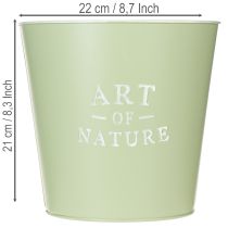 Artikel Blumentopf Metall Übertopf Mintgrün Ø22cm H21cm für Innen- und Aussendekoration